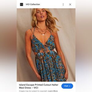 Vici Blue Halter Maxi Sundress- never worn